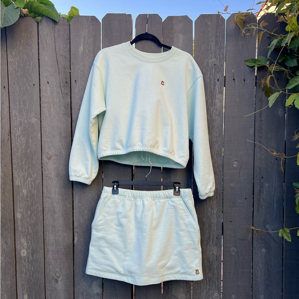 Teddy Fresh - Women’s Classic Fleece Cut Off Set - Aqua - Large